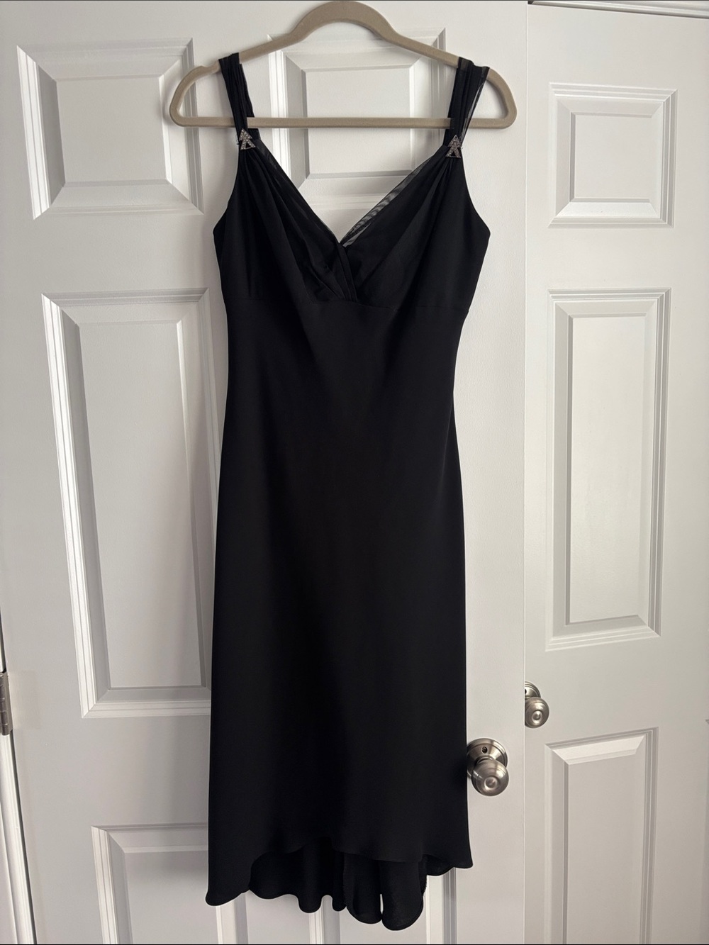Elegant Black Slip Dress with Delicate V-Neck
